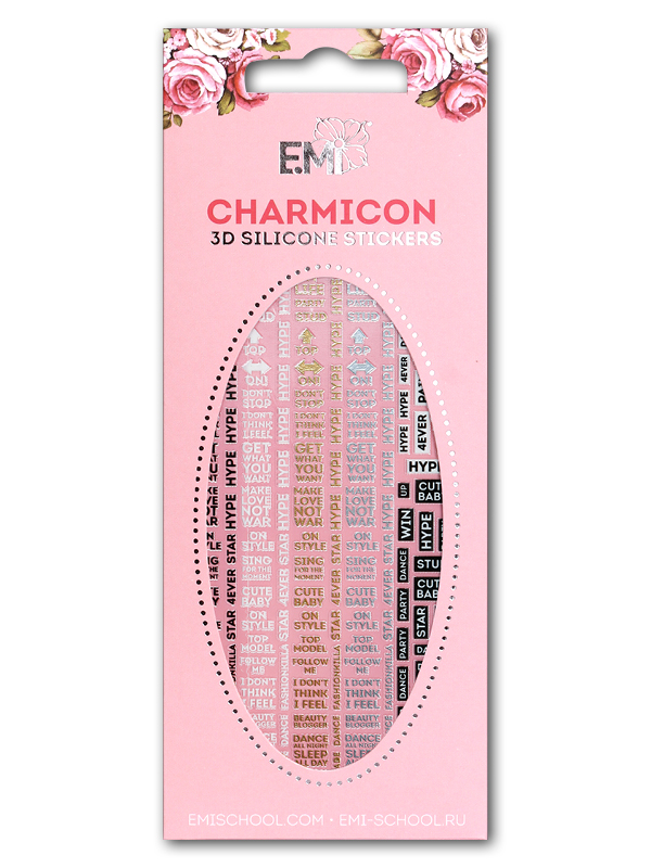 Charmicon 3D Silicone Stickers #62 Words