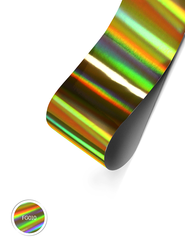 Holographic Foil- Gold Transverse Stripes