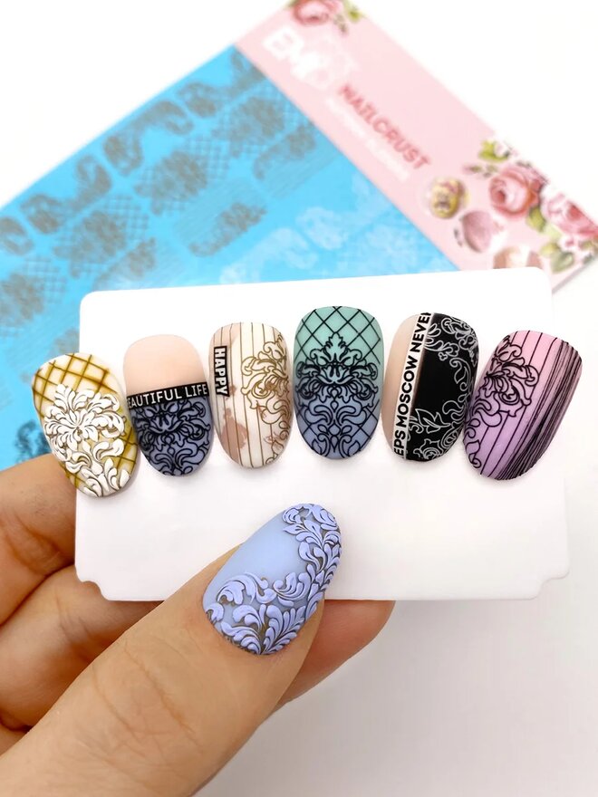 Nailcrust Pattern Slider Gold/White/Black #3