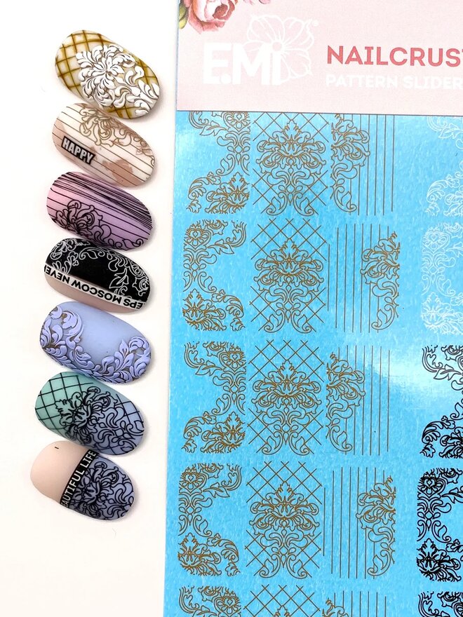 Nailcrust Pattern Slider Gold/White/Black #3