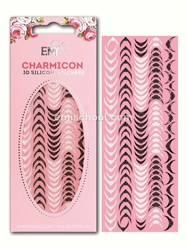 Charmicon 3D Silicone Stickers Lunula #10, Black/White