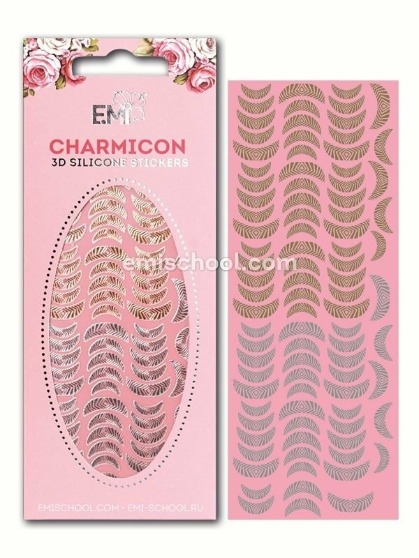 Charmicon 3D Silicone Stickers Lunula #15, Gold/Silver