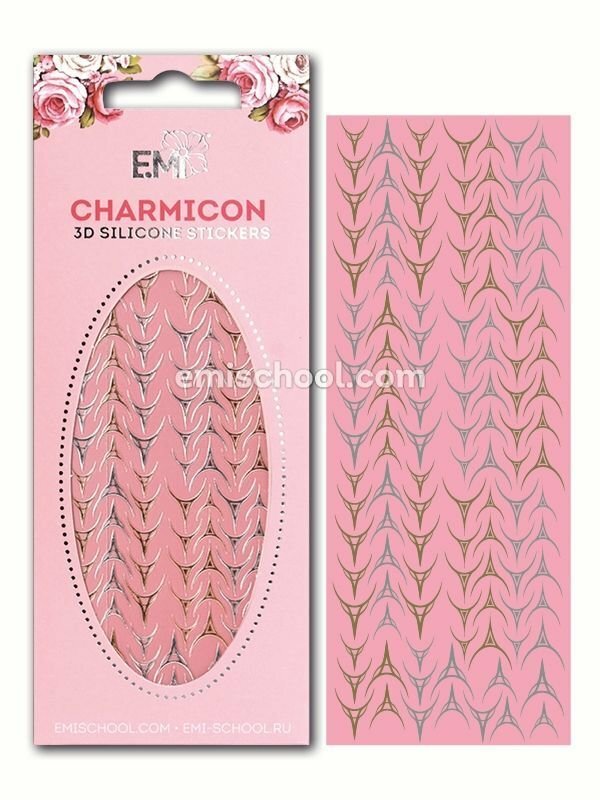 Charmicon 3D Silicone Stickers Lunula #29, Gold/Silver
