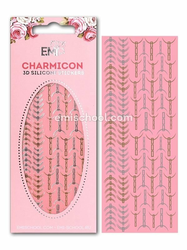 Charmicon 3D Silicone Stickers Lunula #31, Gold/Silver