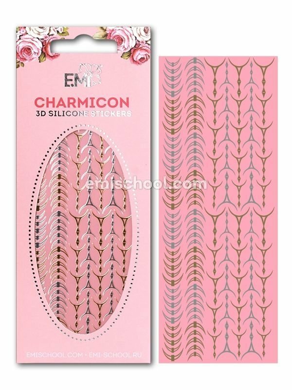 Charmicon 3D Silicone Stickers Lunula #33, Gold/Silver