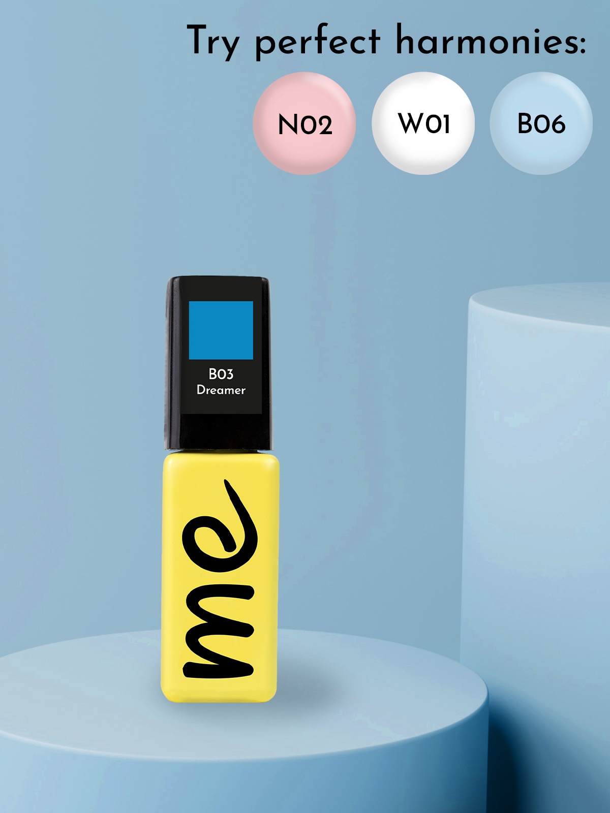 Blue Product display podium ,abstract background,3d render ME Gel Polish Dreamer #B03, 8 ml.